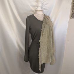 Chico's Suede Leather Open Front Fringed Jacket – Size 3 - Green