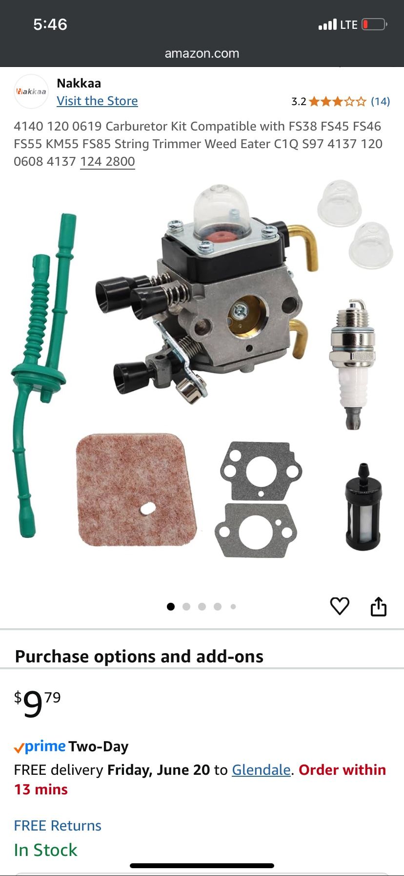 C1Q-S97 Carburetor Weed Eater Tune Up Kit!!