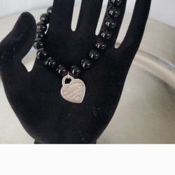 Tiffany Bead Ball Onyx Bracelet