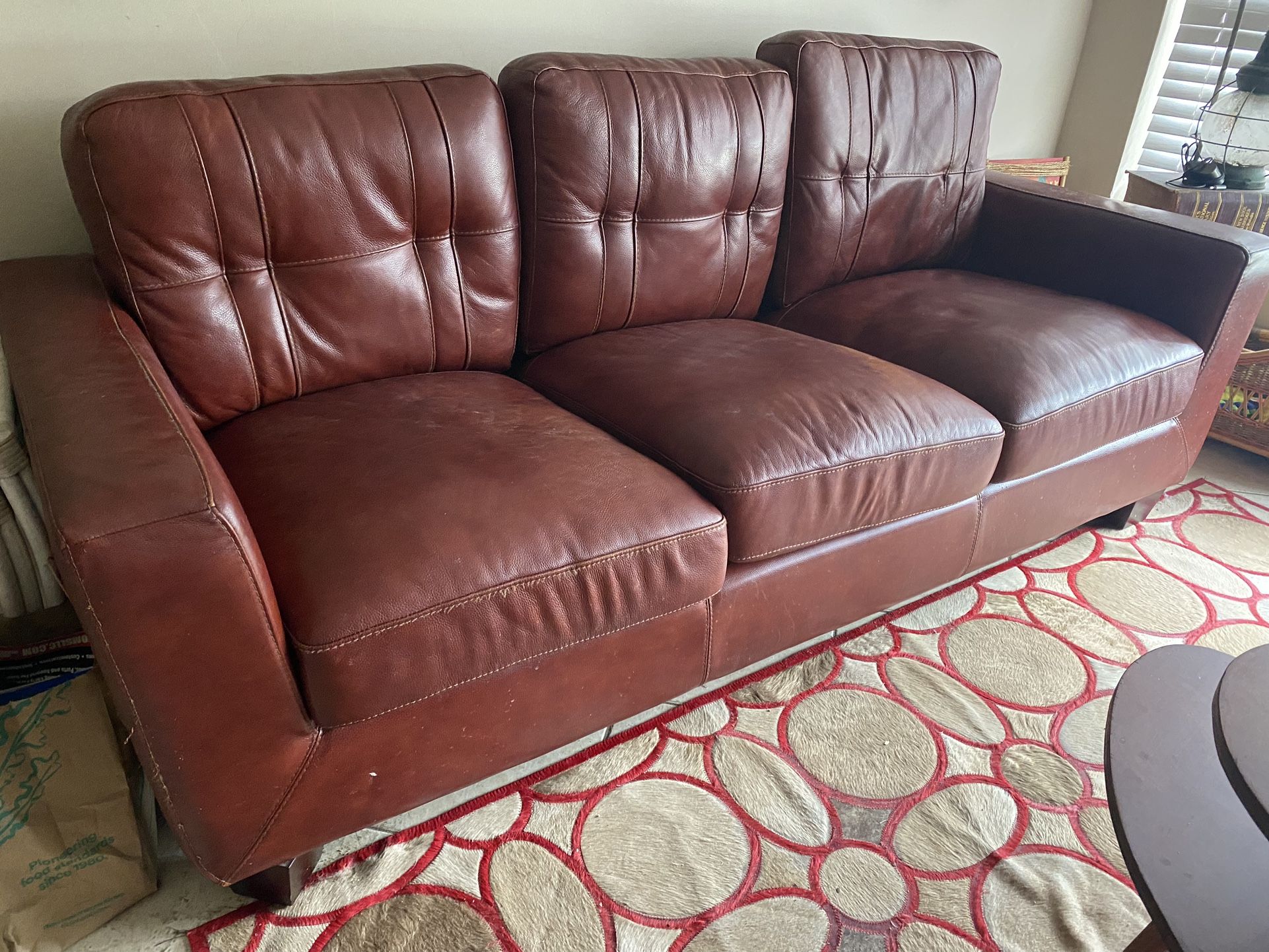 Leather Sofa And Armchair