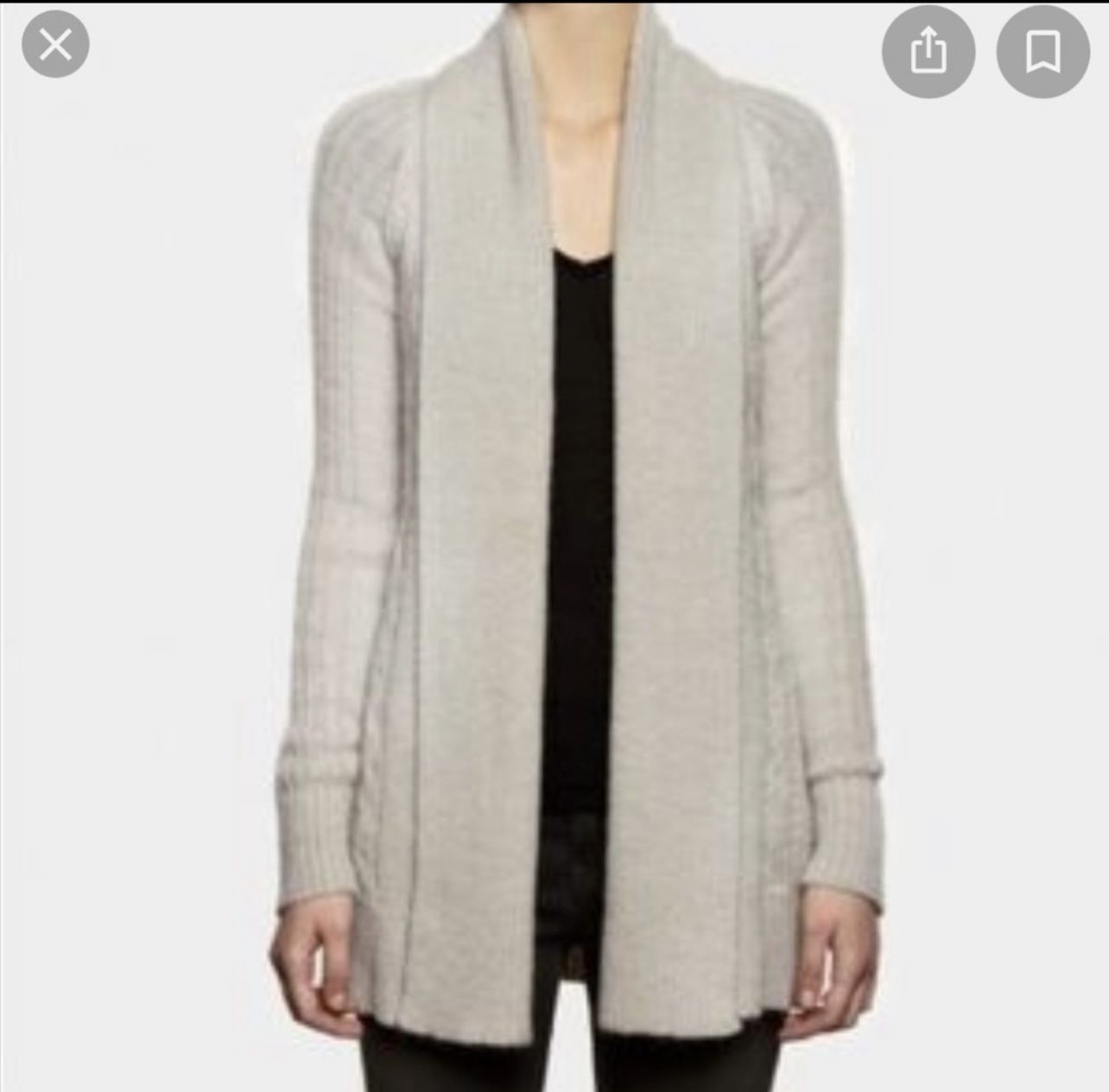 All Saints Sago Open-Front Silk Blend Gray Women’s Cardigan Size 4 