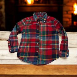 Boy Set Ralph Lauren Plaid Button Down Shirt & Pants 4t