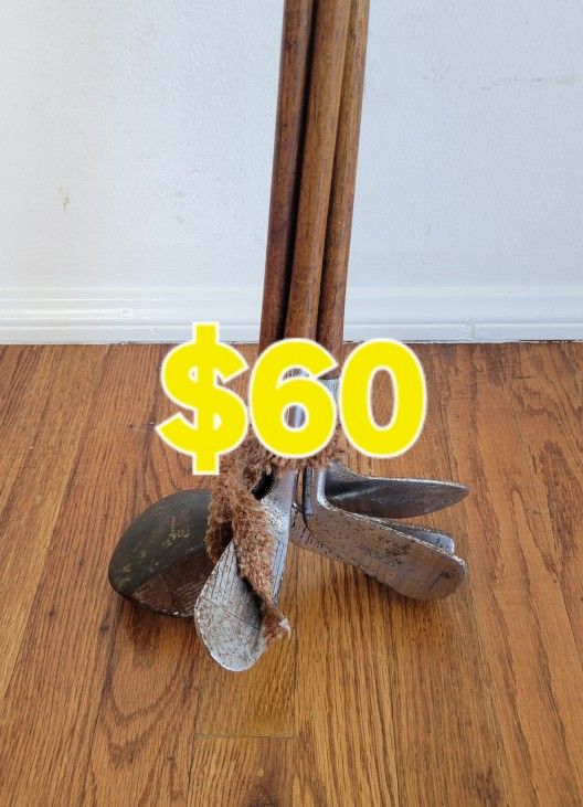 VINTAGE WOODEN GOLF CLUBS