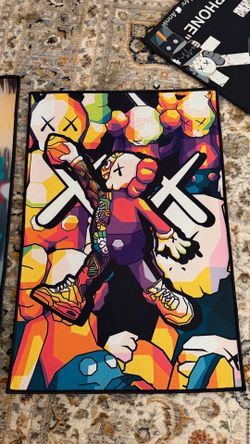 Abstract KAWS Inspired Area Rug – Modern Art Decor