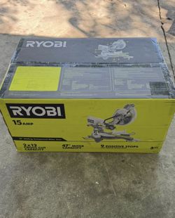 RYOBI 15 Amp 10 in. Corded Sliding Compound Miter Saw with LED Cutline Ind