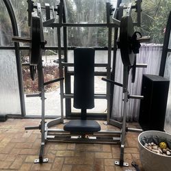 Chest press + six 45lb plates