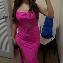 HOT PINK PROM DRESS