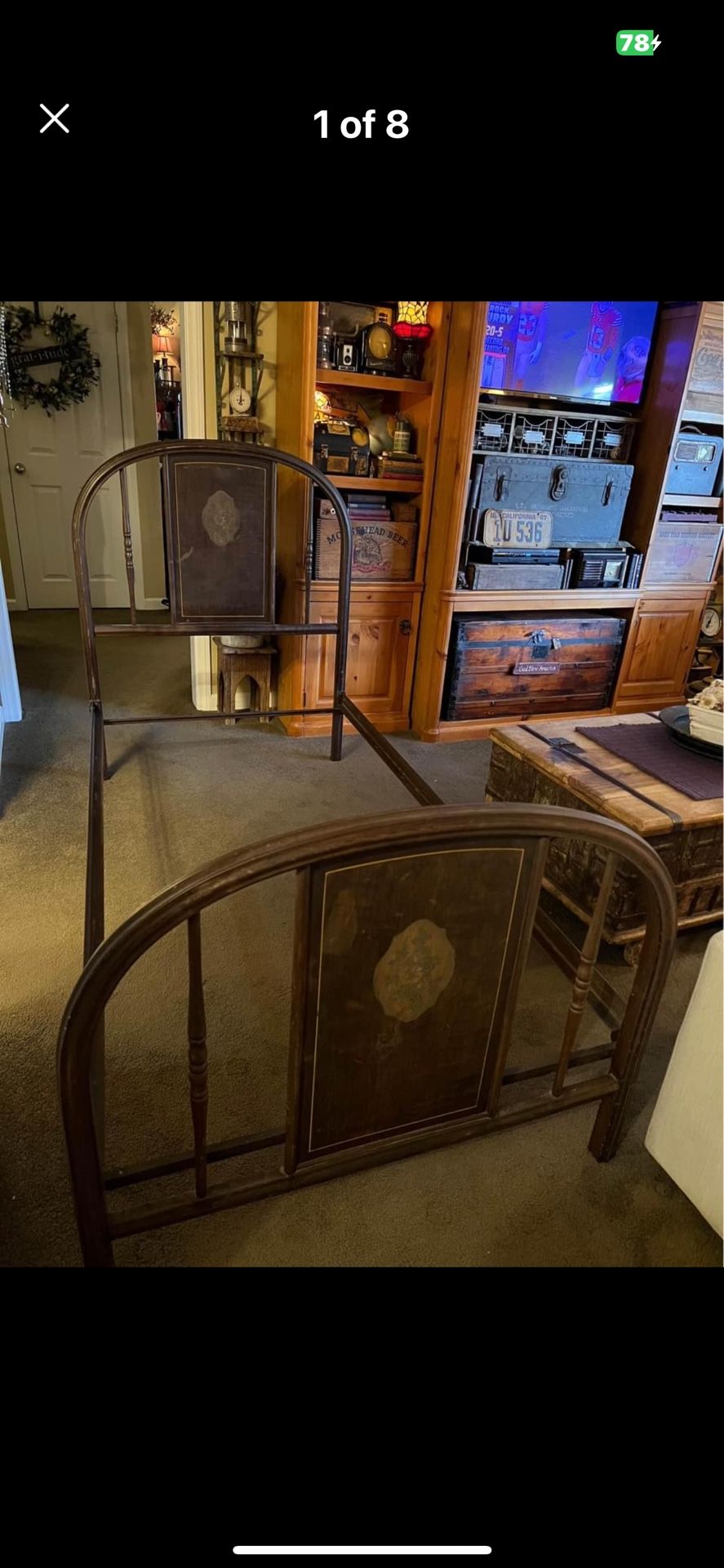 Beautiful Antique Early 1900S Metal Twin Bed Super Sturdy Just Needs The Mattress