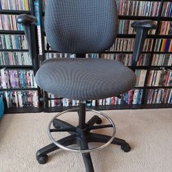 Big & Tall Office Drafting Work Chair Gray