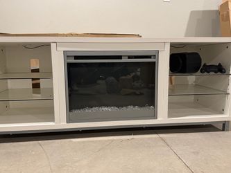 TV console along with electric fireplace