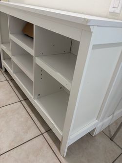 White Stand Console Dresser Open Shelves