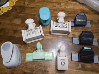 Lot of 9 Paper Craft Punches Border and Shape