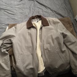 Large Fall/Winter Classic Worker Jacket Fur-Lined W/ Inner Breast Pocket