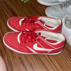 Red/white Nikes 