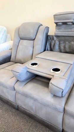 Grey Reclining Sofa - Loveseat Available- No Credit Required - Same Day Delivery 🚚