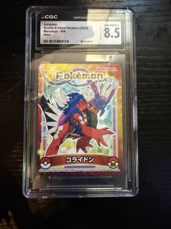 2023 Pokemon JP Scarlet & Violet Stickers Marumiya Koraidon #06 Holo CGC 8.5