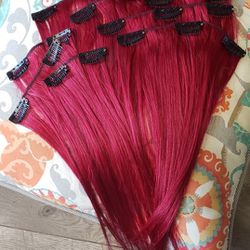 14 Inch 7 PC 100% Human Hair Clip In Hair Extensions Brand New 