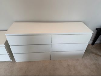 White IKEA dresser and night stand - used