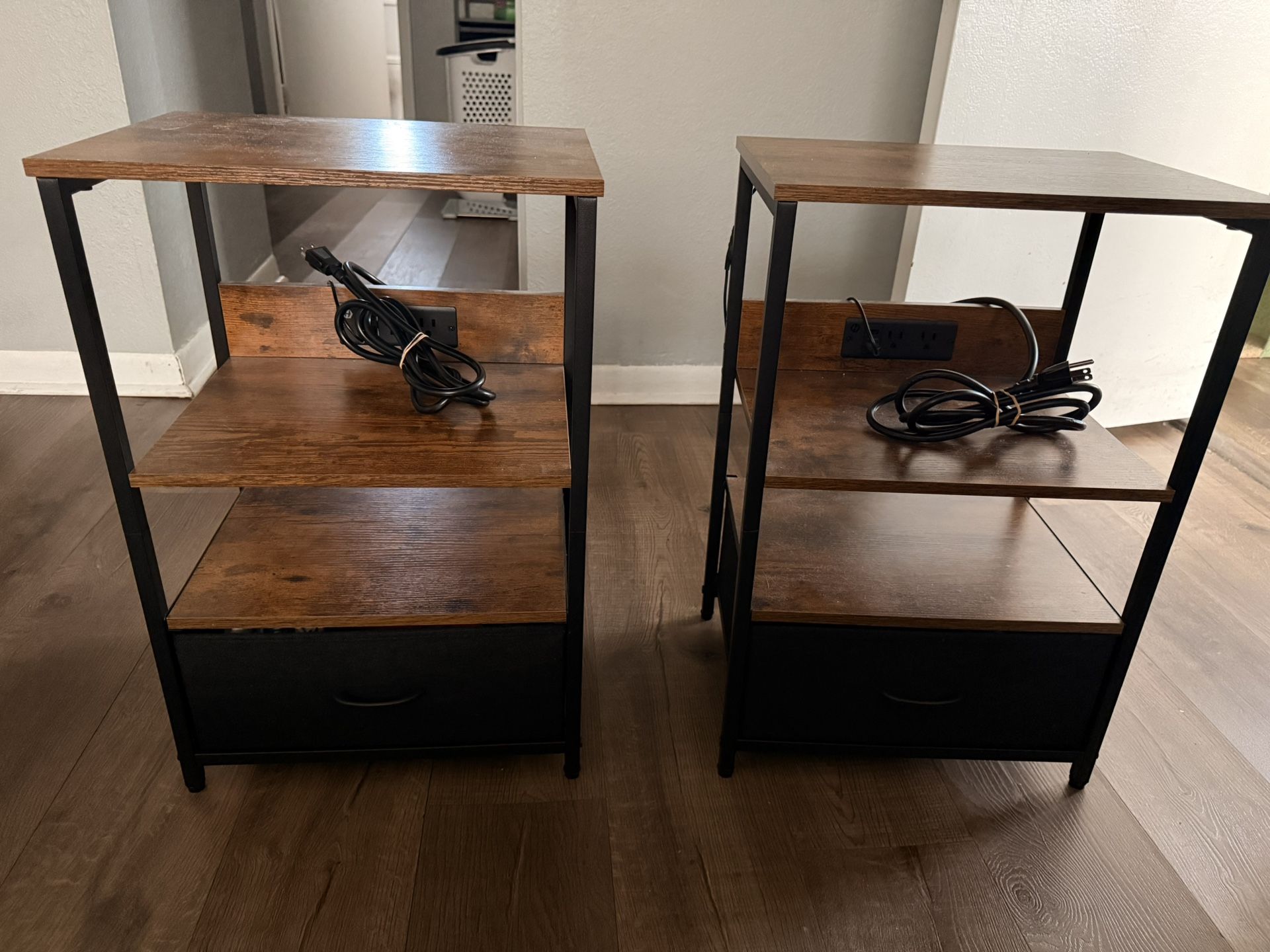 Set Of 2 Night Tables With LED Strip