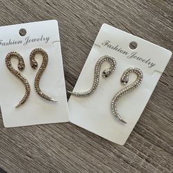 Snake earrings (Silver Or Champagne)
