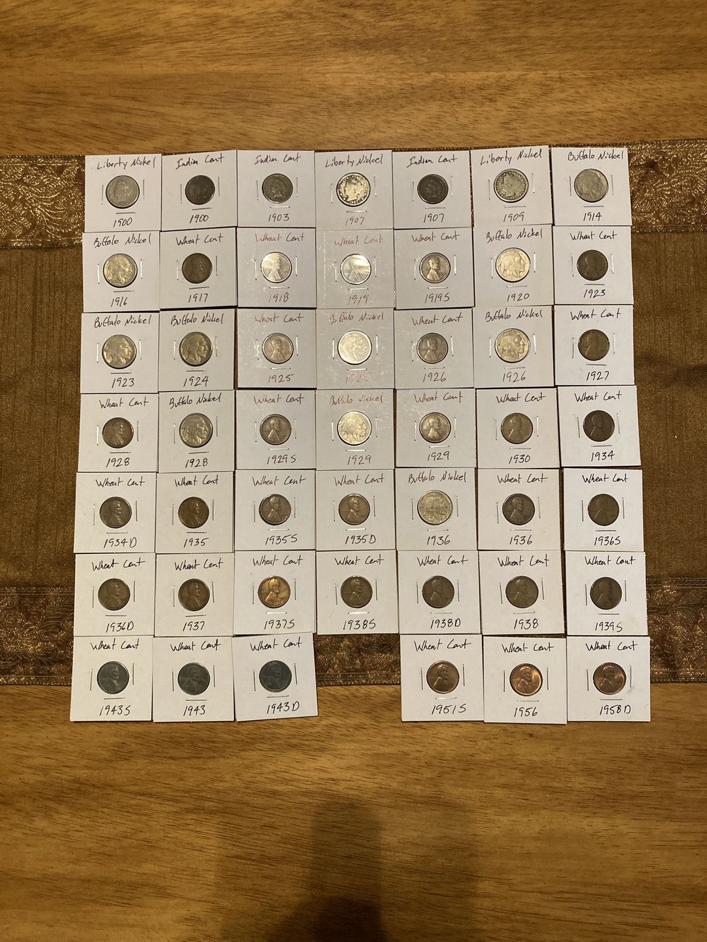 1900, 1903, 1907 Indians And 1900, 1907, 1909 Liberties Large Coin Set