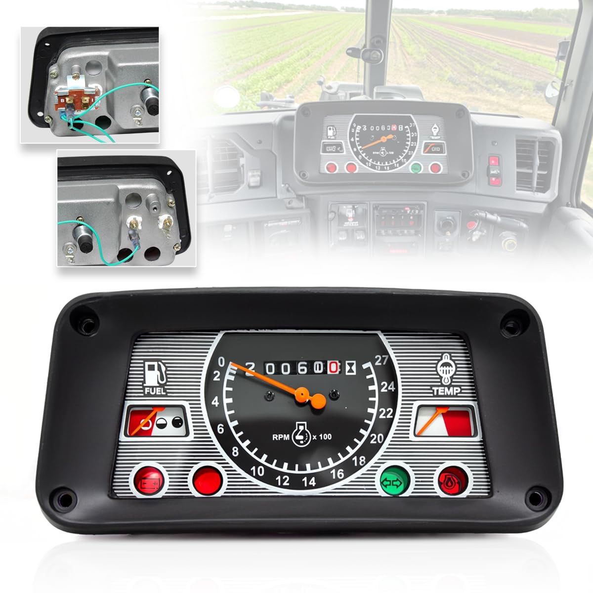 C5NN10849L Cluster Assembly Gauge Fits Ford Tractor 5000 2000 3000 3 4 EHPN10849A C7NN10849C - 1 Year Warranty (Counter Clockwise Rota