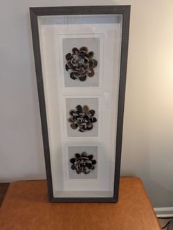 Agate Flower Shadow Box Art Display