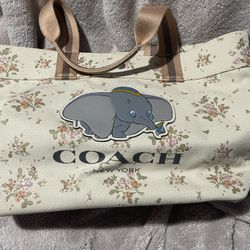 Disney X Cosch Dumbo Floral Cream Tote Bag