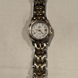 Gloria Vanderbilt II women's two-tone (silver and gold) link bracelet watch