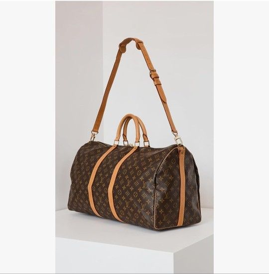Louis Vuitton Women's Pre-Loved Louis Vuitton Keepall Bandouliere 55 Duffle Bag, Monogram, Brown, One Size