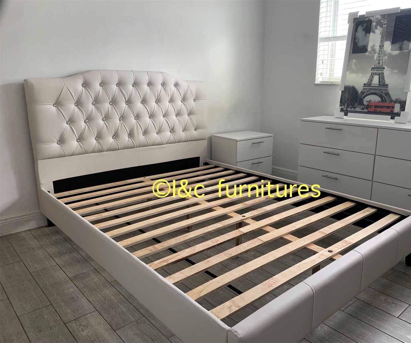 4 Piece Full Size Or Queen Size Bedroom Set New In The Box 📦 Same Day Delivery. Bed Frame Mattress 1 Night Stand And Dresser