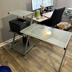 3 Tier Tempered Glass Desk