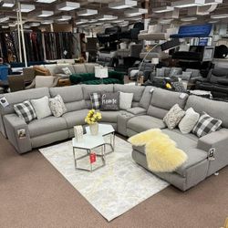 Catnapper 6 Piece Reclining Sectional In gray 