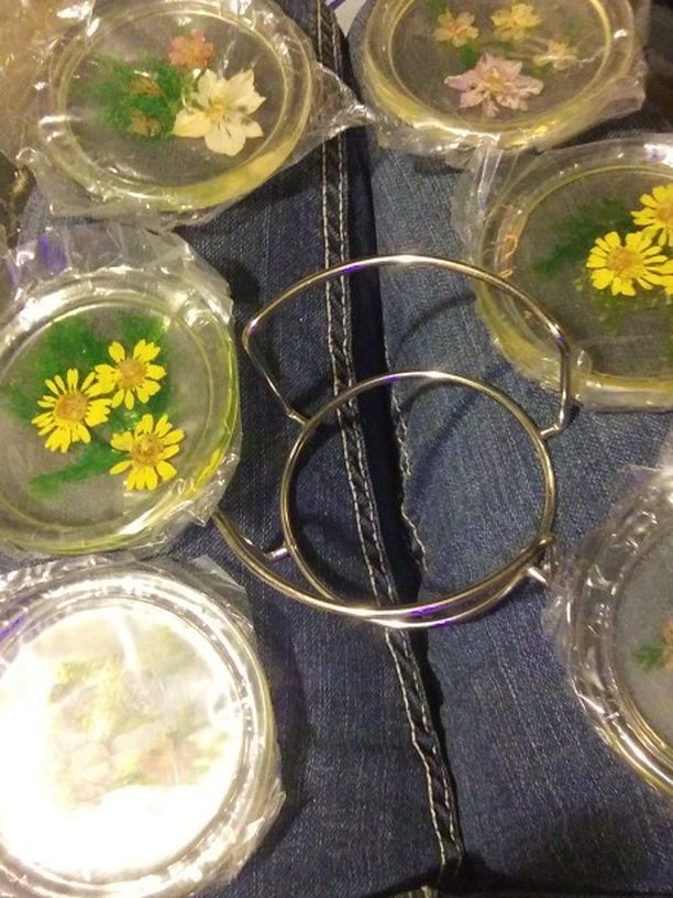 Vintage Pressed Flower Coaster Seg