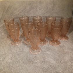 Tiara Sandwich Footed Iced Tea Glasses Set Of 10