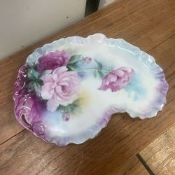 Vintage Roses Floral Flowers Hand painted Tray 