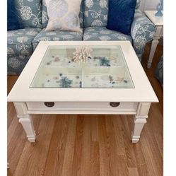 White Coffee Table & 2 End Tables