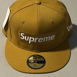 Supreme Champions Box Logo Wheat New Era 59fifty Fitted Hat SS21 DS