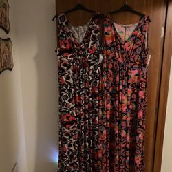 Natori ; Set Of Two Extra Long Maxi Tank Top Dress 3XL 