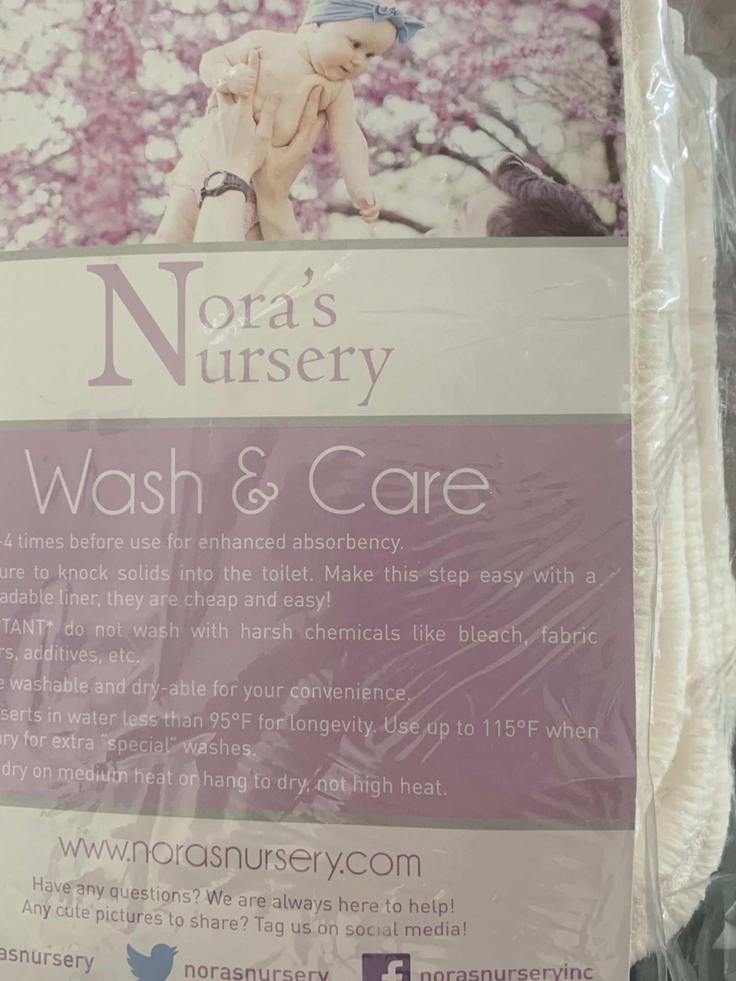 Nora’s Nursery Bamboo Diaper Inserts