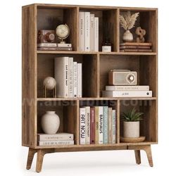 Bookshelf, Bookcase, Cube Shelf with 8 Compartments, Storage Shelf