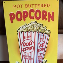 Popcorn Vintage style metal sign