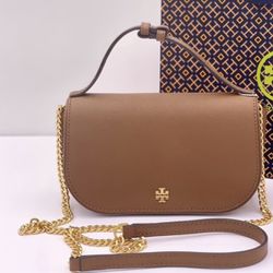 Tory Burch Women's Emerson Small Saffiano Leather Top Handle Crossbody Bag 