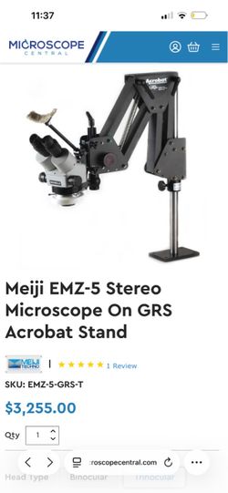 Meiji EMZ-5 Stereo Microscope on GRS Acrobat Stand