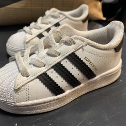 Adidas Superstar Black And White Toddler Size7c