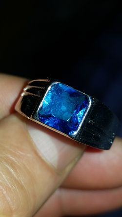 Men's Sapphire Titanium polished ring size 10