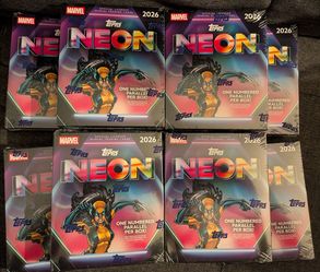 lot of 10x 2026 tops neon marvel mega box sealed 1 numbered parallel per box in hand