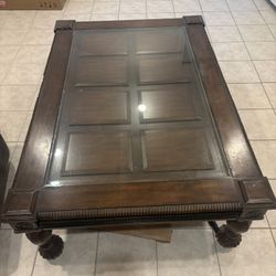 Living Room Table With Protection Glasses 