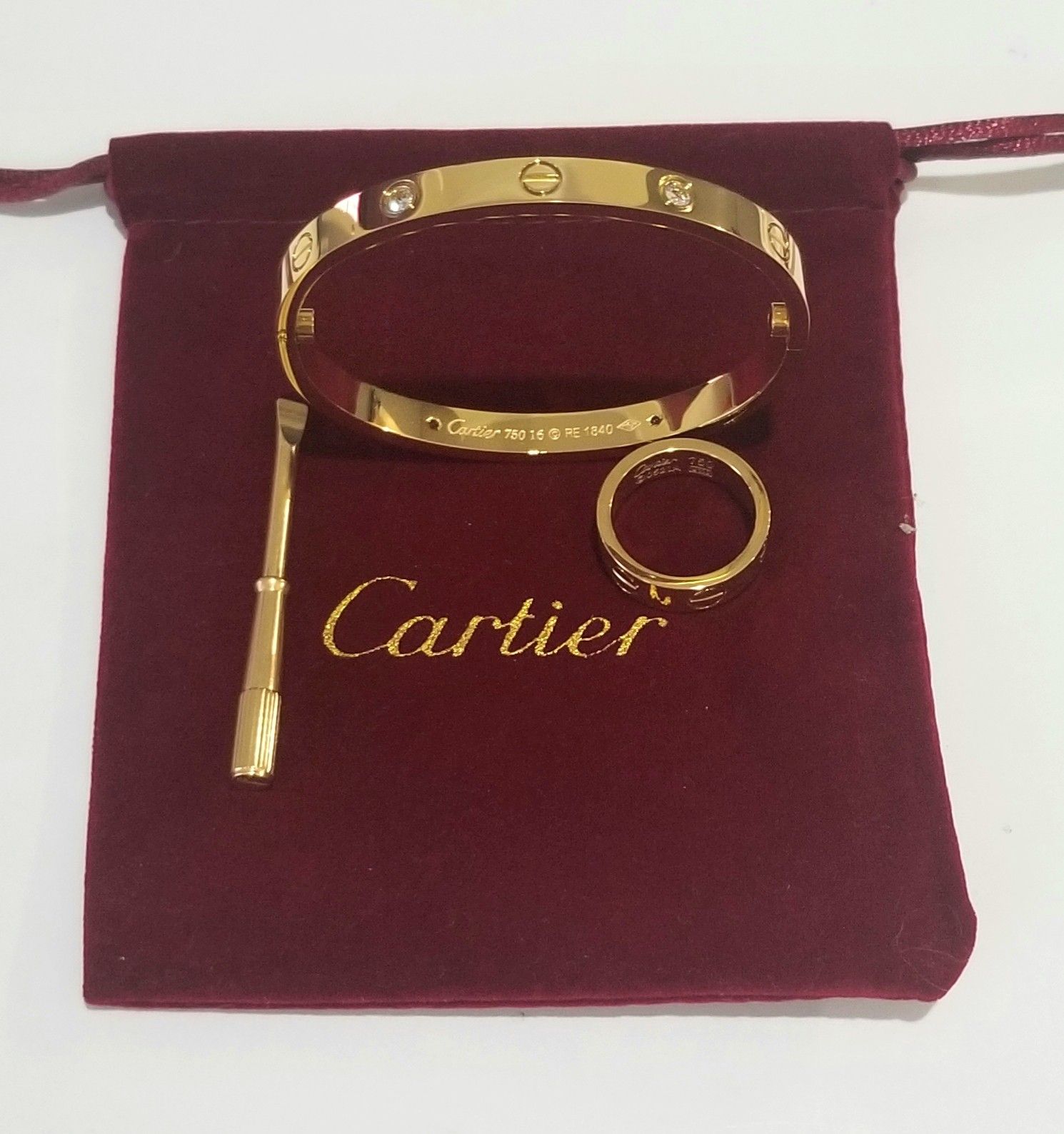 Cartier love set bracelet bangle ring