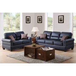 Black Sofa And Love Seat Set 
